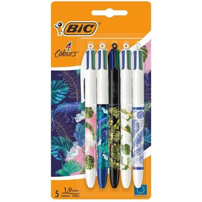 Bic, Schreibstifte, Botanischer Blister mit 4 farbigen Botschaften von (5 Stück) (5x) Bic, Schreibstifte, Botanischer Blister mit 4 farbigen Botschaften von (5 Stück) (5x)