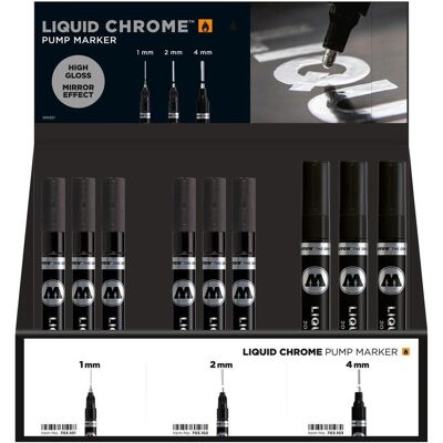 Molotow, Marker, Display Liquid Chrome Set Complete (36x) Molotow, Marker, Display Liquid Chrome Set Complete (36x)