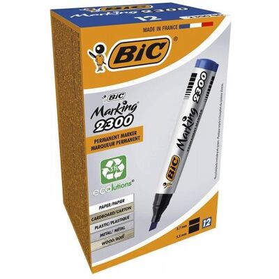 Bic, Marker, Permanentmarker Eco 2300 4-5 mm, blau, 12er-Pack 300065 (12x) Bic, Marker, Permanentmarker Eco 2300 4-5 mm, blau, 12er-Pack 300065 (12x)