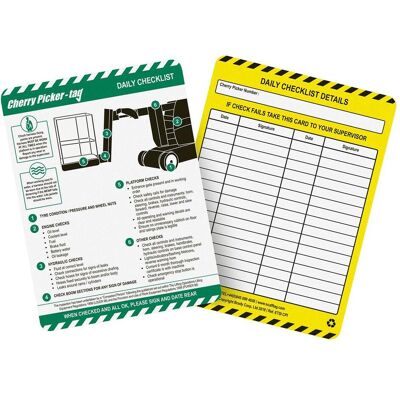 ScaffTag, Etiketten, Cherry Picker Tag-Einsteckschild ScaffTag, Etiketten, Cherry Picker Tag-Einsteckschild