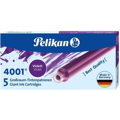 Pelikan Ersatzpatronen + Tintenfass, Grossraumpatrone 4001 (Violett, 5 Stk.) Pelikan Ersatzpatronen + Tintenfass, Grossraumpatrone 4001 (Violett, 5 Stk.)