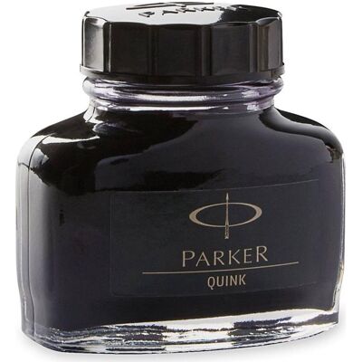 Parker Pen, Ersatzpatronen + Tintenfass, Tintenflacon Quink, Inhalt: 57 ml, schwarz (Schwarz, 57 ml) Parker Pen, Ersatzpatronen + Tintenfass, Tintenflacon Quink, Inhalt: 57 ml, schwarz (Schwarz, 57 ml)