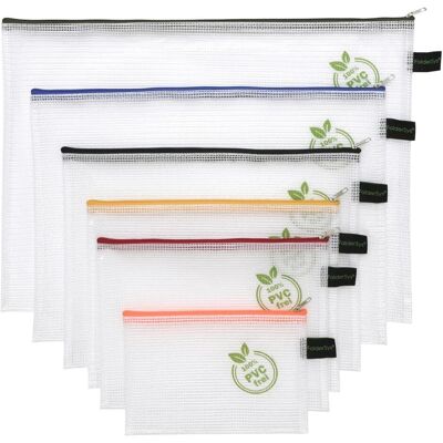 Foldersys, Mappe, Reissverschlussbeutel je 1x A6, B6, A5, B5, A4, B4 transparent/farbsortiert 0,20 mm Foldersys, Mappe, Reissverschlussbeutel je 1x A6, B6, A5, B5, A4, B4 transparent/farbsortiert 0,20 mm