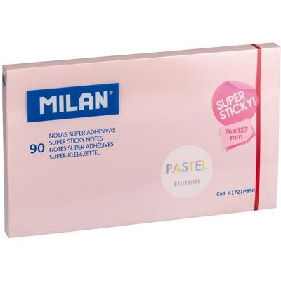 Milan, Haftnotiz, Block 90 Super Haftnotizen pastellrosa 76x127mm (127 x 76 mm) Milan, Haftnotiz, Block 90 Super Haftnotizen pastellrosa 76x127mm (127 x 76 mm)
