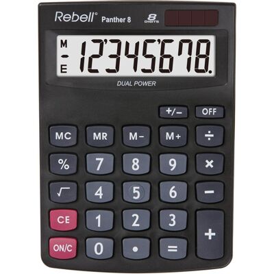 Rebell, Taschenrechner, Panther Calculator 8 (Batteriebetrieb, Solarenergie) Rebell, Taschenrechner, Panther Calculator 8 (Batteriebetrieb, Solarenergie)