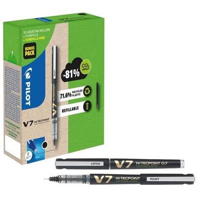 Pilot, Schreibstifte, V7 Greenpack Tintenroller-Set 0,4 mm, Schreibfarbe: schwarz (10x) Pilot, Schreibstifte, V7 Greenpack Tintenroller-Set 0,4 mm, Schreibfarbe: schwarz (10x)