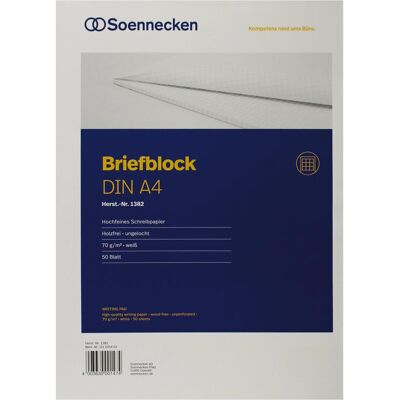 Soennecken, Heft + Block, Briefblock Papierformat: DIN A4 Ausführung der Lineatur: kariert (A4, Kariert) Soennecken, Heft + Block, Briefblock Papierformat: DIN A4 Ausführung der Lineatur: kariert (A4, Kariert)