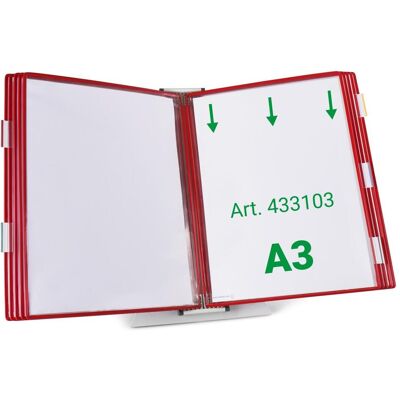 Tarifold, Informationsschild, Sichttafelsystem 433103 DIN A3 rot mit 10 St. Sichttafeln Tarifold, Informationsschild, Sichttafelsystem 433103 DIN A3 rot mit 10 St. Sichttafeln