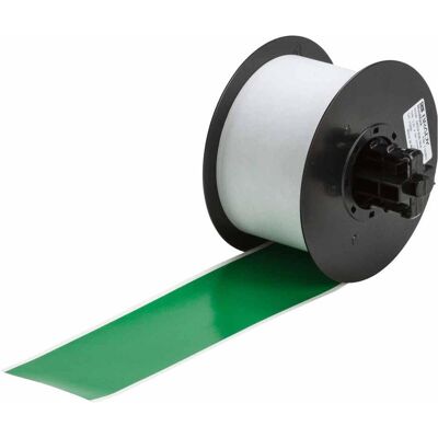 Brady, Etikettenrolle, B-595, Hochleistungs-Industrie-Vinylband, Grün, glänzend, 57.00 mm x 30.00 m, permanent, End (63.50 mm) Brady, Etikettenrolle, B-595, Hochleistungs-Industrie-Vinylband, Grün, glänzend, 57.00 mm x 30.00 m, permanent, End (63.50 mm)