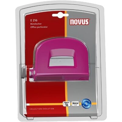 Novus, Locher, Locher E216 pink im Blister Novus, Locher, Locher E216 pink im Blister