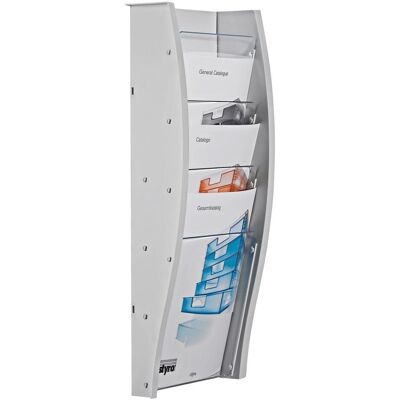 Styro, Prospektständer, Styrodisplay Wandprospekhalter, 4 Fächer (A4) Styro, Prospektständer, Styrodisplay Wandprospekhalter, 4 Fächer (A4)
