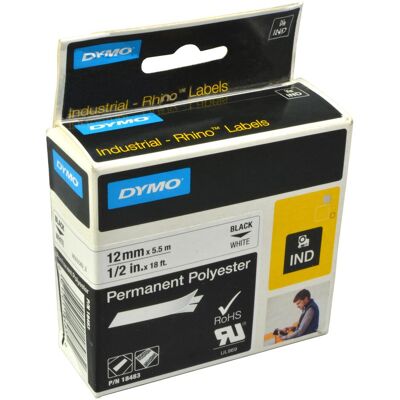 Dymo Beschriftungsband, Rhino ID2 Polyesterband 18764, weiss (1.20 cm, Weiss) Dymo Beschriftungsband, Rhino ID2 Polyesterband 18764, weiss (1.20 cm, Weiss)