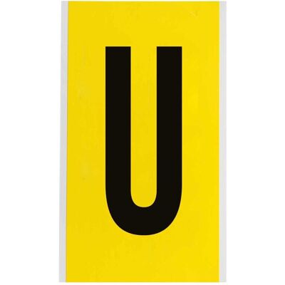 Brady, Etiketten, 3470-U, B-499, Nylongewebe, Buchstabe U, Schwarz auf Gelb, 127 x 228mm, Schrifthöhe 152mm(25 Brady, Etiketten, 3470-U, B-499, Nylongewebe, Buchstabe U, Schwarz auf Gelb, 127 x 228mm, Schrifthöhe 152mm(25