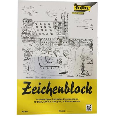 Folia, Heft + Block, 10 Zeichenblock mit Leinenecken DIN A3 (A3, Blanko, Kein Einband) Folia, Heft + Block, 10 Zeichenblock mit Leinenecken DIN A3 (A3, Blanko, Kein Einband)
