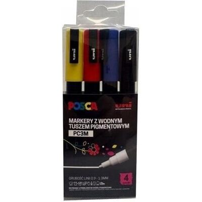 Mitsubishi Marker, Postermarker PC-3M 4 Farben (4x) Mitsubishi Marker, Postermarker PC-3M 4 Farben (4x)