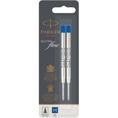 Parker Pen, Ersatzpatronen + Tintenfass, Quinkflow Mine (Blau, 1 mm, 2 Stk.) Parker Pen, Ersatzpatronen + Tintenfass, Quinkflow Mine (Blau, 1 mm, 2 Stk.)