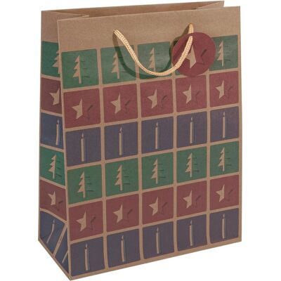 Sigel, Geschenkverpackung, Weihnachts-Geschenktüte ""Cut-out style"", gross Geschenktasche aus braunem Kraftkarton, 157 g/qm (1x) Sigel, Geschenkverpackung, Weihnachts-Geschenktüte ""Cut-out style"", gross Geschenktasche aus braunem Kraftkarton, 157 g/qm (1x)