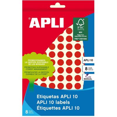 Apli, Etiketten, APLI-10 Etiketten rot 10 Apli, Etiketten, APLI-10 Etiketten rot 10