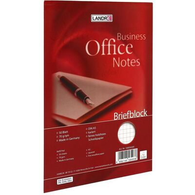 Landré, Heft + Block, Office A5 kopfgeleimter Briefblock (A5, Kariert, Harter Einband) Landré, Heft + Block, Office A5 kopfgeleimter Briefblock (A5, Kariert, Harter Einband)
