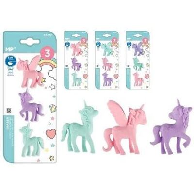 Teka, Korrekturmittel, Farbiger Radiergummi Einhorn 3 Stk Teka, Korrekturmittel, Farbiger Radiergummi Einhorn 3 Stk