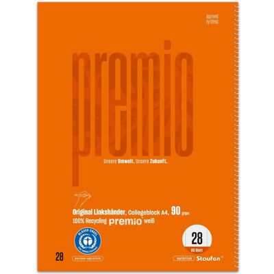 Staufen, Heft + Block, Collegeblock Premio, Spiralbindung, 90 g/qm, DIN A4, 80 Blatt (A4, Kariert, Weicher Einband) Staufen, Heft + Block, Collegeblock Premio, Spiralbindung, 90 g/qm, DIN A4, 80 Blatt (A4, Kariert, Weicher Einband)