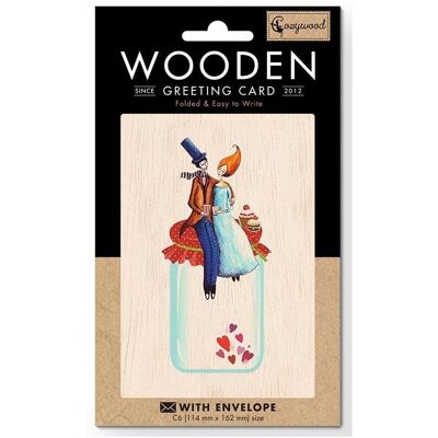 Cozywood, Grusskarte + Briefpapier, Holzkarte C6 + Umschlag Hochzeitsglas Cozywood, Grusskarte + Briefpapier, Holzkarte C6 + Umschlag Hochzeitsglas