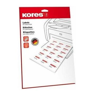Kores, Etiketten, Universal-Etiketten, 105 x 74 mm, weiss, 25 Blatt ohne Rand Kores, Etiketten, Universal-Etiketten, 105 x 74 mm, weiss, 25 Blatt ohne Rand