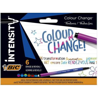 Bic, Schreibstifte, Faserschreiber Colour Change intensitiv (6x) Bic, Schreibstifte, Faserschreiber Colour Change intensitiv (6x)