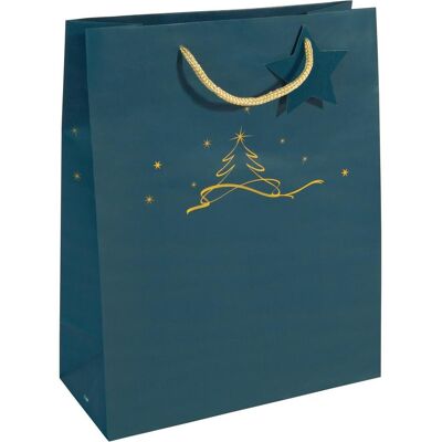 Sigel Große Weihnachtsbaum Petrol Geschenktasche - Geschenkverpackung Sigel Große Weihnachtsbaum Petrol Geschenktasche - Geschenkverpackung