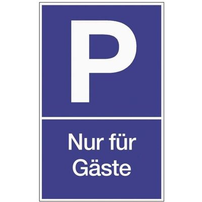 HP Autozubehör, Informationsschild, Parkplatzbeschilderung Parken für Gäste L250xB400 mm Kunststoff blau/weiss HP Autozubehör, Informationsschild, Parkplatzbeschilderung Parken für Gäste L250xB400 mm Kunststoff blau/weiss