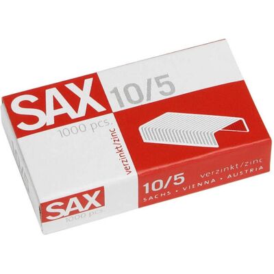 SAX, Büroklammer, Heftklammer 10/5 Metall verzinkt 1.000 St./Pack. (1000x) SAX, Büroklammer, Heftklammer 10/5 Metall verzinkt 1.000 St./Pack. (1000x)