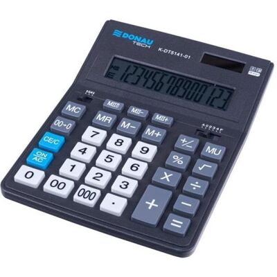 Donau, Taschenrechner, Bürorechner tech, 14-stelliges display, masse 201x155x35mm, schwarz (Batteriebetrieb, Solarenergie) Donau, Taschenrechner, Bürorechner tech, 14-stelliges display, masse 201x155x35mm, schwarz (Batteriebetrieb, Solarenergie)
