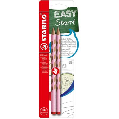 STABILO, Bleistift, Ergonomischer Dreikant-Bleistift für Rechtshänder - EASYgraph in pastellpink- 2er Pack - Här (3.15 mm, HB, 2x) STABILO, Bleistift, Ergonomischer Dreikant-Bleistift für Rechtshänder - EASYgraph in pastellpink- 2er Pack - Här (3.15 mm, HB, 2x)