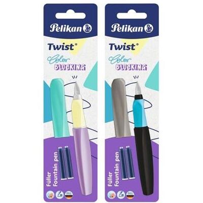 Pelikan Schreibstifte, Füllhalter (Patronenfüllsystem) Twist Color Blocking Füller für Rechts- und Linkshänder, fa (1x) Pelikan Schreibstifte, Füllhalter (Patronenfüllsystem) Twist Color Blocking Füller für Rechts- und Linkshänder, fa (1x)