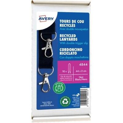 Avery Informationsschild, Recycling Lanyard mit Doppel-Karabiner Avery Informationsschild, Recycling Lanyard mit Doppel-Karabiner