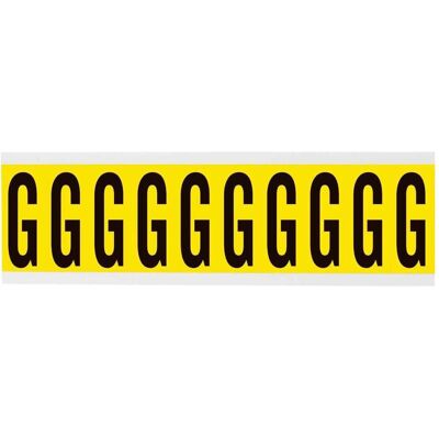 Brady, Etiketten, 3440-G, B-499, Nylongewebe, Buchstabe G, Schwarz auf Gelb, 22 x 57mm, Schrifthöhe 49mm(25 K. Brady, Etiketten, 3440-G, B-499, Nylongewebe, Buchstabe G, Schwarz auf Gelb, 22 x 57mm, Schrifthöhe 49mm(25 K.