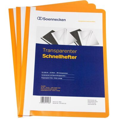 Soennecken, Mappe, Schnellhefter DIN A4 Polypropylen orange 10 St./Pack. (A4, 10x) Soennecken, Mappe, Schnellhefter DIN A4 Polypropylen orange 10 St./Pack. (A4, 10x)