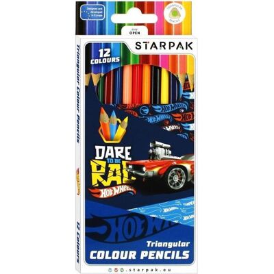 Starpak, Malstifte, Dreieckige Bleistifte, 12 Farben, Hot Wheels (12x) Starpak, Malstifte, Dreieckige Bleistifte, 12 Farben, Hot Wheels (12x)