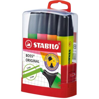 STABILO, Marker, BOSS Original BOSSparade Textmarker in Plastikbox - 4-teilig. (4x) STABILO, Marker, BOSS Original BOSSparade Textmarker in Plastikbox - 4-teilig. (4x)