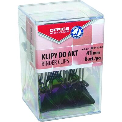 Office Products, Büroklammer, Clips für dokumente, 41mm, 6 stück, im karton, schwarz Office Products, Büroklammer, Clips für dokumente, 41mm, 6 stück, im karton, schwarz