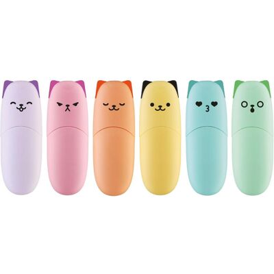 Mustard, Marker, - Kitty Cats Highlighters - Pastel - Compact Mustard, Marker, - Kitty Cats Highlighters - Pastel - Compact