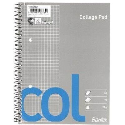 Bantex, Heft + Block, Col, Abbildung, Blau, Grau, A5, 70 Blätter, Halbglänzend, Kariertes Papier (A5, Kariert) Bantex, Heft + Block, Col, Abbildung, Blau, Grau, A5, 70 Blätter, Halbglänzend, Kariertes Papier (A5, Kariert)