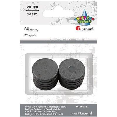 Titanum, Magnet, Runde schwarze Magnete 20mm 10St (10x) Titanum, Magnet, Runde schwarze Magnete 20mm 10St (10x)
