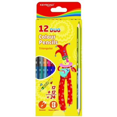 Keyroad, Bleistift, Bleistifte, dreieckig, doppelseitig, 12 stück, farbmischung (12x) Keyroad, Bleistift, Bleistifte, dreieckig, doppelseitig, 12 stück, farbmischung (12x)