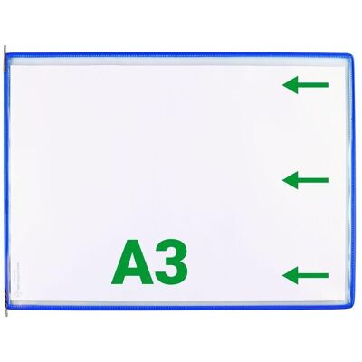 Tarifold, Informationsschild, 10 Sichttafeln mit 5 Aufsteckreitern DIN A3 quer blau, Öffnung seitlich Tarifold, Informationsschild, 10 Sichttafeln mit 5 Aufsteckreitern DIN A3 quer blau, Öffnung seitlich