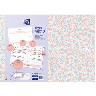 Oxford, Heft + Block, Wochenplaner A4/0K Floral (A4) Oxford, Heft + Block, Wochenplaner A4/0K Floral (A4)