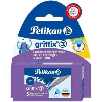 Pelikan Ersatzpatronen + Tintenfass, Tintenpatrone Griffix Königsblau, 2 x 5 Stk. (Blau, 0.50 mm, 2 Stk.) Pelikan Ersatzpatronen + Tintenfass, Tintenpatrone Griffix Königsblau, 2 x 5 Stk. (Blau, 0.50 mm, 2 Stk.)