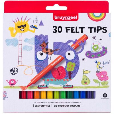 Bruynzeel, Malstifte, Filzstifte-Set, 30 Farben (30x) Bruynzeel, Malstifte, Filzstifte-Set, 30 Farben (30x)