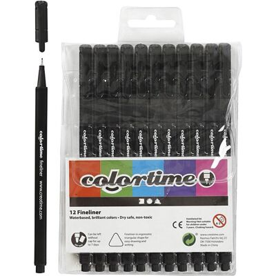 Colortime, Marker, Fineliner Markers (12x) Colortime, Marker, Fineliner Markers (12x)