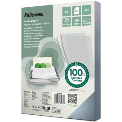 Fellowes Einbanddeckel A4 250µm transparent, Bindegerät Zubehör, Transparent Fellowes Einbanddeckel A4 250µm transparent, Bindegerät Zubehör, Transparent